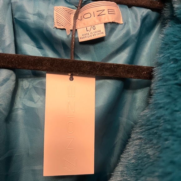 Noize Teal Faux Fur Teddy Coat - Picture 4 of 5